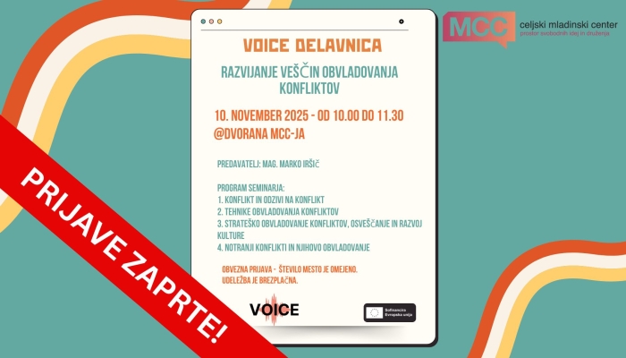 Delavnica: Obvladovanje konfliktov - Celjski mladinski center V Celu dogaja