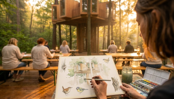 Akvarelna delavnica na Drevesni hiši