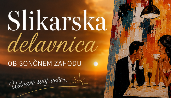 Slikarska delavnica ob sončnem zahodu