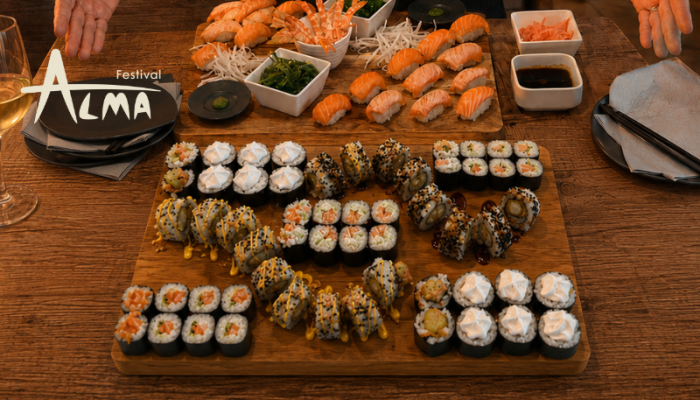 Priprave sušija Alma okuša Japonsko