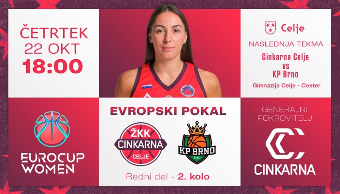 Evropski pokal: ŽKK Cinkarna Celje – KP Brno